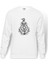 Çapa Ve Dümen Illüstrasyon Gemi Çapa Baskılı Beyaz Erkek Örme Sweatshirt Uzun Kol 1