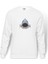 Shark Attack Baskılı Beyaz Erkek Örme Sweatshirt Uzun Kol 1