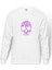 Skull Kurukafa Baskılı Beyaz Erkek Örme Sweatshirt Uzun Kol 1