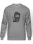 Pipolu Kurukafa Black Baskılı Gri Erkek Örme Sweatshirt Uzun Kol 1