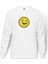 Smile Trollface Internet Troll Gülümseme Yüz Baskılı Beyaz Erkek Örme Sweatshirt Uzun Kol 1