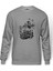 Racer Motor Motorsiklet Baskılı Gri Erkek Örme Sweatshirt Uzun Kol 1