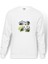 Panda Baskılı Beyaz Erkek Örme Sweatshirt Uzun Kol 1