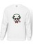 Panda Baskılı Beyaz Erkek Örme Sweatshirt Uzun Kol 1