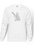 The Frog Gitarlı Kurbağa Kermit Baskılı Beyaz Erkek Örme Sweatshirt Uzun Kol 1