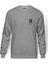 Bts Göğüs Logo Baskılı Gri Erkek Örme Sweatshirt Uzun Kol 1