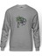 Çiçek Ile Siyah Bisiklet Bisiklet Suluboya Baskılı Gri Erkek Örme Sweatshirt Uzun Kol 1