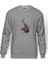 Gitar Art Baskılı Gri Erkek Örme Sweatshirt Uzun Kol 1