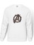 Avengers Logo Baskılı Beyaz Erkek Örme Sweatshirt Uzun Kol 1