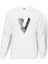 Vikings V Logo Baskılı Beyaz Erkek Örme Sweatshirt Uzun Kol 1