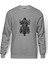 Motorcu Motorsiklet Baskılı Gri Erkek Örme Sweatshirt Uzun Kol 1