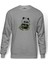 Panda Baskılı Gri Erkek Örme Sweatshirt Uzun Kol 1