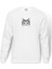 Yavru Kedi Dijital Illüstrasyon Kedi Yavru Baskılı Beyaz Erkek Örme Sweatshirt Uzun Kol 1