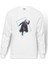 Yenilmez Yondu Galaxy Baskılı Beyaz Erkek Örme Sweatshirt Uzun Kol 1