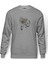 Sepetli Bisiklet Baskılı Gri Erkek Örme Sweatshirt Uzun Kol 1