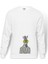 Zebra Potikare Zebra Ceket Ve Güneş Baskılı Beyaz Erkek Örme Sweatshirt Uzun Kol 1
