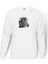 Zebra Baskılı Beyaz Erkek Örme Sweatshirt Uzun Kol 1