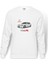Araba Typer Baskılı Beyaz Erkek Örme Sweatshirt Uzun Kol 1