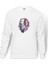 Monkey Baskılı Beyaz Erkek Örme Sweatshirt Uzun Kol 1