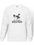 No Stress Bench Press Baskılı Beyaz Erkek Örme Sweatshirt Uzun Kol 1