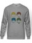 Beatles 1 Baskılı Gri Erkek Örme Sweatshirt Uzun Kol 1