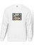 Sinyal Yok Baskılı Beyaz Erkek Örme Sweatshirt Uzun Kol 1