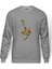 Silhouette Football Bicycle Kick Baskılı Gri Erkek Örme Sweatshirt Uzun Kol 1