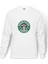 Star Coffee Baskılı Beyaz Erkek Örme Sweatshirt Uzun Kol 1