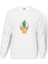 Ananas Retro Gözlük Baskılı Beyaz Erkek Örme Sweatshirt Uzun Kol 1