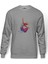 Silhouette Zumba Dance Baskılı Gri Erkek Örme Sweatshirt Uzun Kol 1