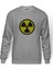 Radiation Alert Baskılı Gri Erkek Örme Sweatshirt Uzun Kol 1