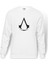 Assassins Creed Logo Baskılı Beyaz Erkek Örme Sweatshirt Uzun Kol 1