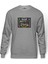 Sinyal Yok Baskılı Gri Erkek Örme Sweatshirt Uzun Kol 1