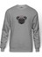 Dog Head Köpek Baskılı Gri Erkek Örme Sweatshirt Uzun Kol 1