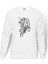 At Rider Baskılı Beyaz Erkek Örme Sweatshirt Uzun Kol 1