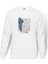 Attack On Titan Amblem Logo Baskılı Beyaz Erkek Örme Sweatshirt Uzun Kol 1