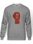 Muhammed Ali Eldiven Baskılı Gri Erkek Örme Sweatshirt Uzun Kol 1