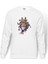 Basket Basketbol Spor Baskılı Beyaz Erkek Örme Sweatshirt Uzun Kol 1