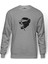 Tiryaki Şempanze Baskılı Gri Erkek Örme Sweatshirt Uzun Kol 1