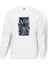 Baskılı Baskılı Beyaz Erkek Örme Sweatshirt Uzun Kol 1