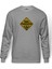 Under Construction Baskılı Gri Erkek Örme Sweatshirt Uzun Kol 1