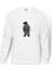 Bear Ayı Baskılı Beyaz Erkek Örme Sweatshirt Uzun Kol 1