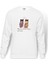 Best Friend Heart Baskılı Beyaz Erkek Örme Sweatshirt Uzun Kol 1