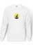 Black Cat In The Moon Baskılı Beyaz Erkek Örme Sweatshirt Uzun Kol 1