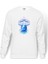 Bowling Topu Baskılı Beyaz Erkek Örme Sweatshirt Uzun Kol 1