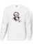 Bukowski Baskılı Beyaz Erkek Örme Sweatshirt Uzun Kol 1