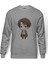 Anime Attack On Titan Baskılı Gri Erkek Örme Sweatshirt Uzun Kol 1