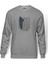 Attack On Titan Amblem Logo Baskılı Gri Erkek Örme Sweatshirt Uzun Kol 1