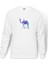 Camel Piramitleri Dromedary Deve Çöl Çizim Baskılı Beyaz Erkek Örme Sweatshirt Uzun Kol 1