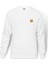 Cat Emoji Heart Smile Baskılı Beyaz Erkek Örme Sweatshirt Uzun Kol 1